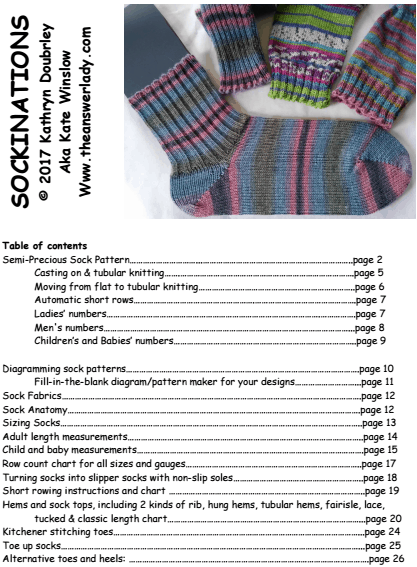 Knitting Sock Measurement Chart